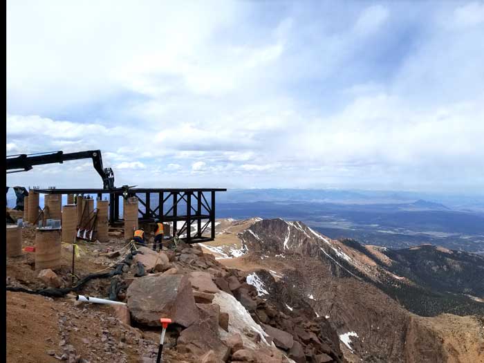 pikes peak summit visitor center overlook construction
