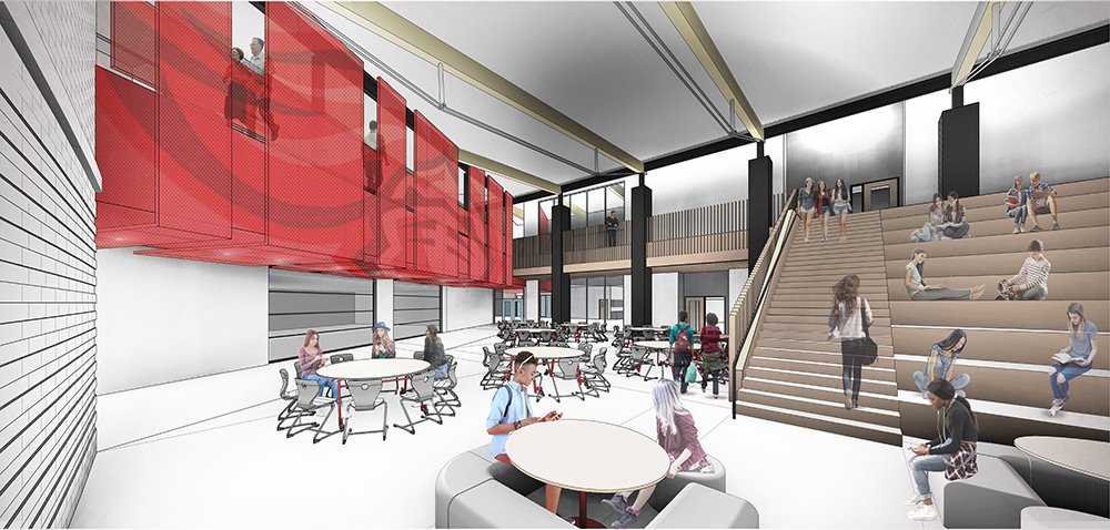 interior rendering of newton middle school