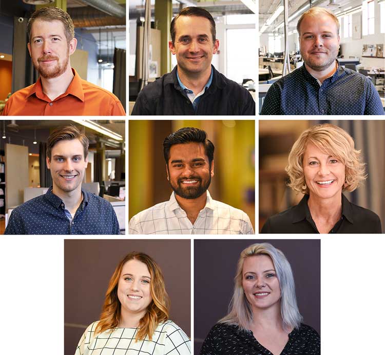 collage of new staff headshots