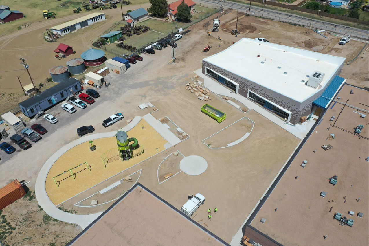 strasburg elementary project construction progress seen from above