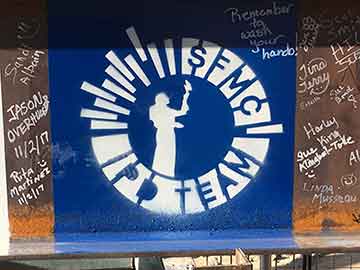 signed beam for the topping out ceremony